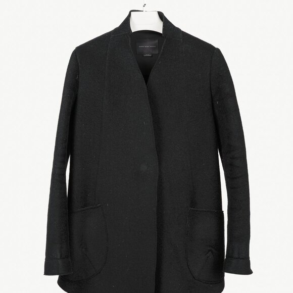 Marie Saint Pierre Black Boiled-Wool Blazer - Picture 1 of 9